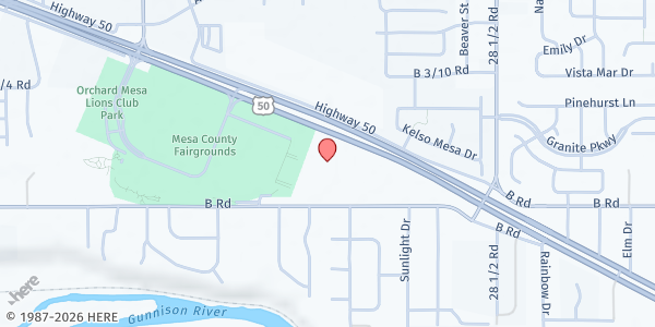 Map showing Food Bank of the Rockies Mobile Pantry- Orchard Mesa at 2785 US-50, Grand Junction, CO