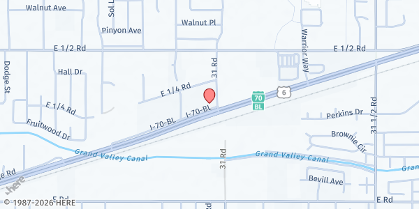 Map showing Frontline Ministries of Grand Junction at 3096 I-70BL, Grand Junction, CO