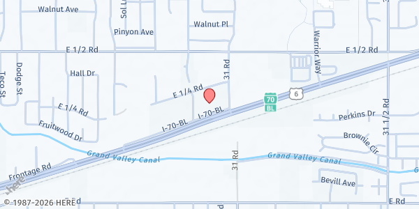 Map showing Frontline Ministries of Grand Junction at 3096 I-70BL, Grand Junction, CO
