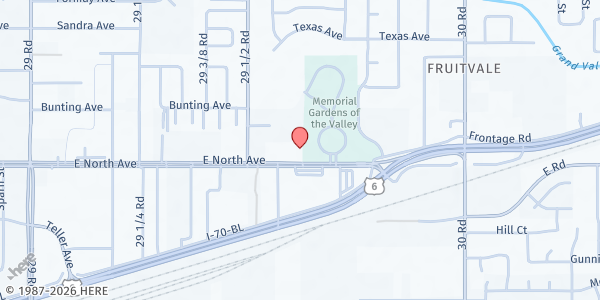 Map showing Lighthouse Gospel Ministries--Christ Chapel at 2962 North Ave, Grand Junction, CO