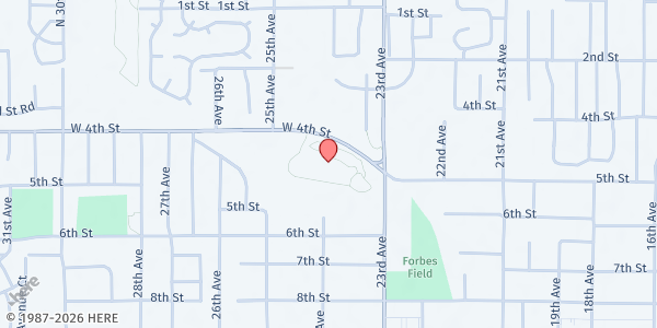 Map showing Boys and Girls Club of Weld County at 2400 W. 4th St., Greeley, CO