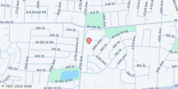 Map showing Christian Congregational - Reachout Ministries at 630 47th Ave., Greeley, CO