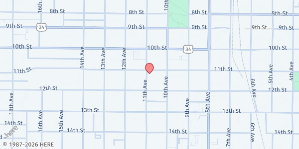 Map showing Community Outreach Center at 1100 11th Ave, Greeley, CO