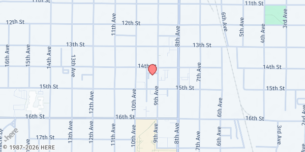 Map showing Lighthouse Mission - The Genesis Project at 1411 9th Ave, Greeley, CO