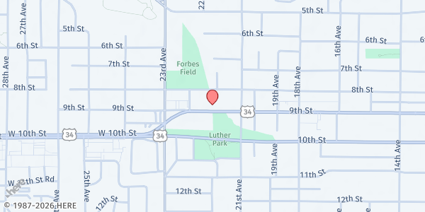 Map showing Meals on Wheels - Greeley at 2131 9th St, Greeley, CO
