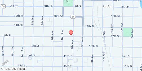 Map showing St Peter's Catholic Church at 915 12th St, Greeley, CO
