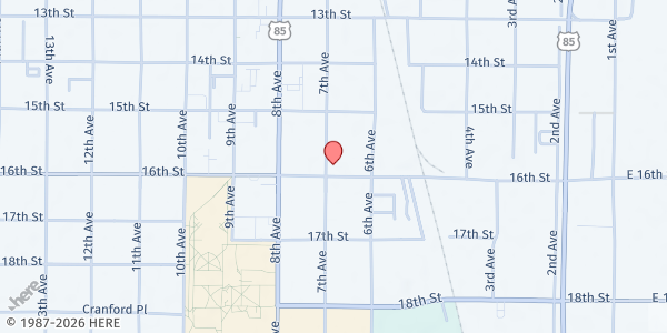 Map showing The Rock Found at 1542 7th Ave, Greeley, CO
