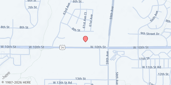 Map showing Victory Christian Fellowship at 6101 W. 10th St., Greeley, CO