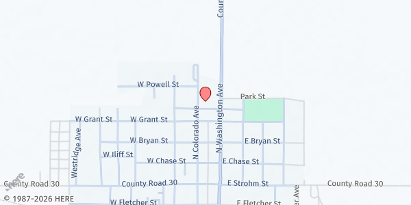 Map showing Haxtun Community Center at 125 E Wilson St, Haxtun, CO