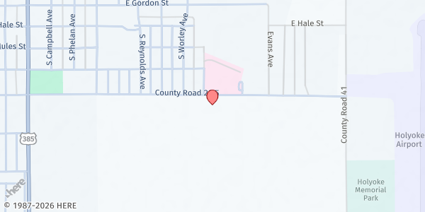 Map showing First Baptist Church at 1000 E Johnson St, Holyoke, CO