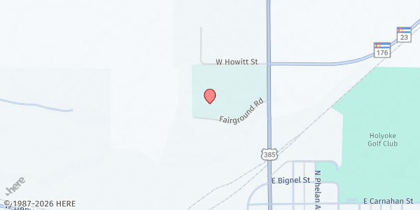 Map showing Phillips County Event Center at 22505 US Highway 385, Holyoke, CO