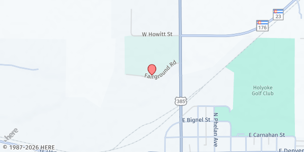 Map showing Phillips County Event Center at 22505 US-385, Holyoke, CO