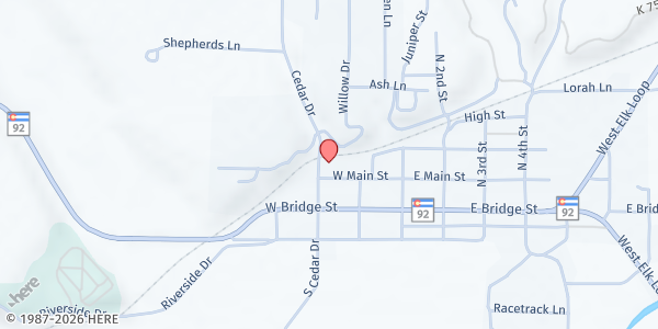Map showing Hotchkiss Senior Citizen Center at 276 W. Main St., Hotchkiss, CO