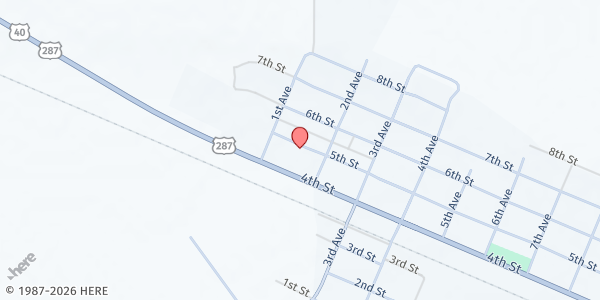 Map showing Hugo United Methodist Church at 126 5th St, Hugo, CO