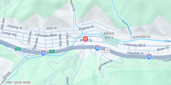Map showing Clear Creek County Human Services - Idaho Springs at 1969 Miner St, Idaho Springs, CO