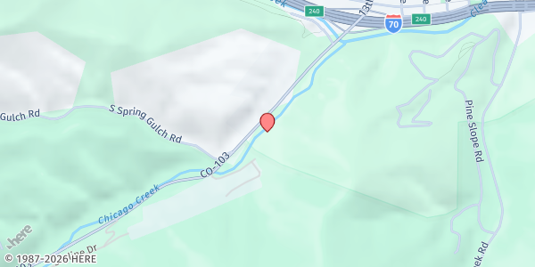 Map showing Loaves & Fishes CC at 545 CO-103, Idaho Springs, CO