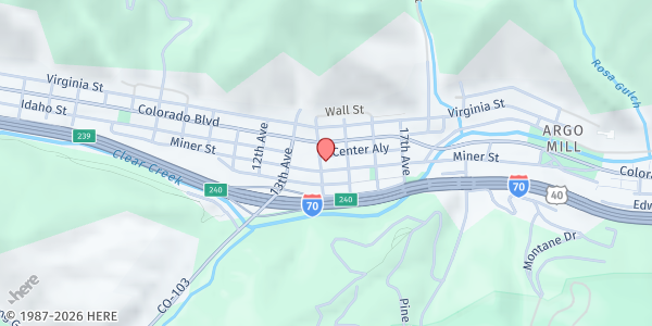 Map showing Project Support Senior Center at 1402 Miner St, Idaho Springs, CO