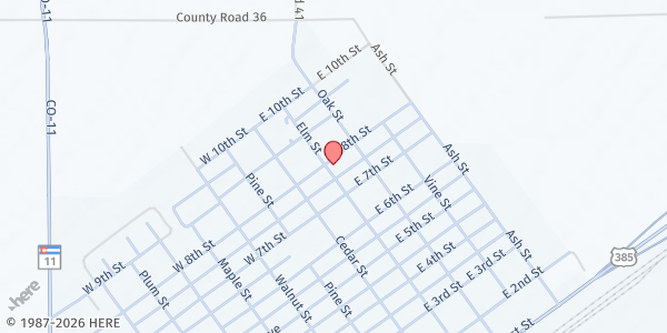 Map showing Well Of Hope at 720 Elm St, Julesburg, CO