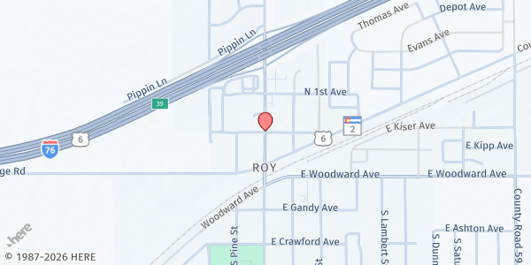 Map showing First Baptist Church of Keenesburg at 100 Market St., Keenesburg, CO