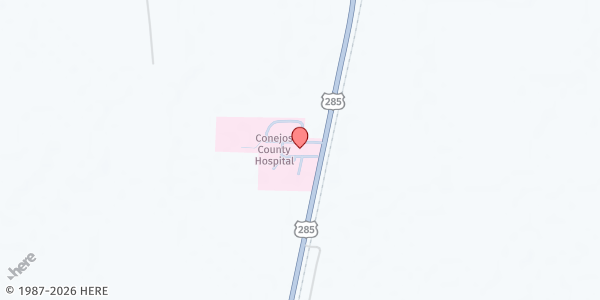 Map showing Conejos County Nursing Services at 19023 US Hwy 285, La Jara, CO