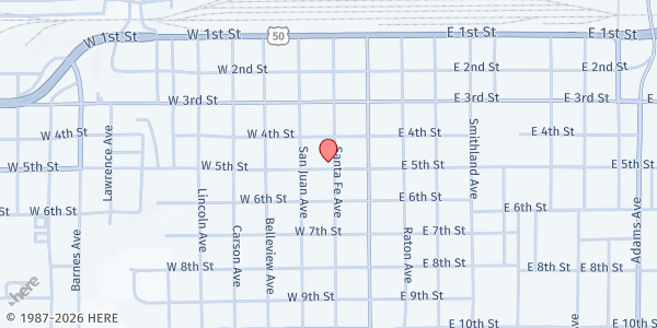 Map showing Ark Valley Kitchen of Kindness at 109 W 5th St, La Junta, CO