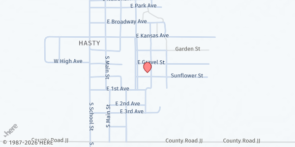 Map showing Revelation Church of La Junta at 1004 Adams St., La Junta, CO