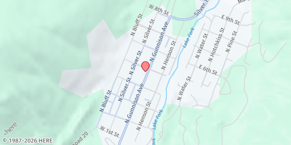 Map showing Community Presbyterian Church at 429 Gunnison Ave, Lake City, CO