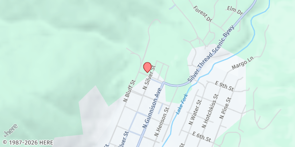 Map showing Grace Fellowship Church Lake City at 801 Silver St, Lake City, CO