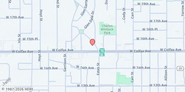 Map showing David Clifton Ministries Inc. - Lakewood at 1533 Glen Ayr Dr, Lakewood, CO