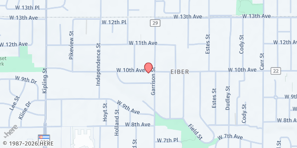 Map showing Saint Paul's Episcopal Church at 9200 W 10th Ave, Lakewood, CO