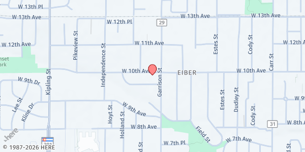 Map showing St. Paul's Episcopal Church at 9200 W. 10th Ave., Lakewood, CO