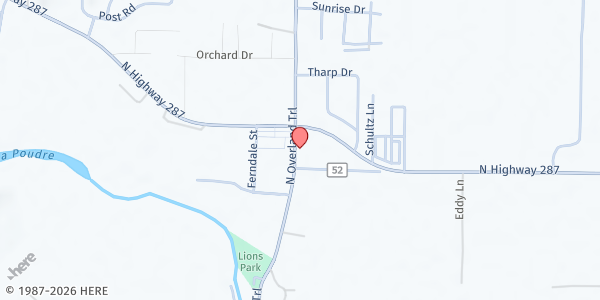 Map showing Laporte Church Food Pantry at 3820 W. County Rd. 54G, LaPorte, CO