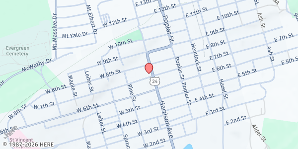 Map showing Advocates of Lake County at 711 Harrison Ave, Leadville, CO