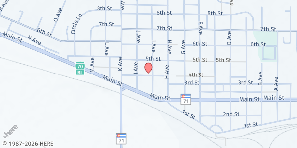 Map showing Limon Full Gospel Assembly at 409 I Ave, Limon, CO