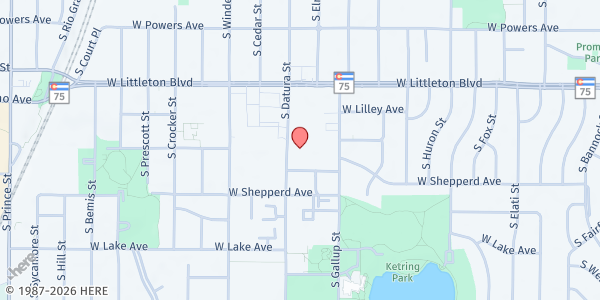 Map showing Life Center Littleton at 5814 S Datura St, Littleton, CO