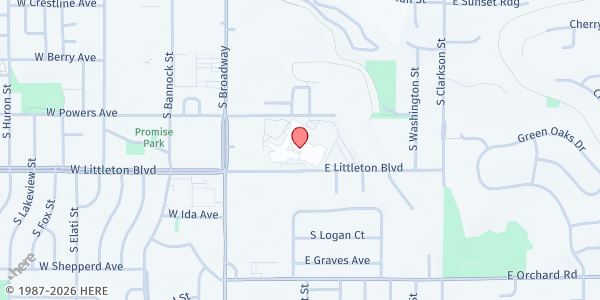 Map showing Littleton Public Schools - Summer Feeding Site at 199 E Littleton Blvd, Littleton, CO