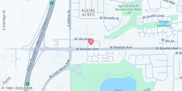 Map showing Stepping Stone Support Center at 5894 S Zang Street, Littleton, CO