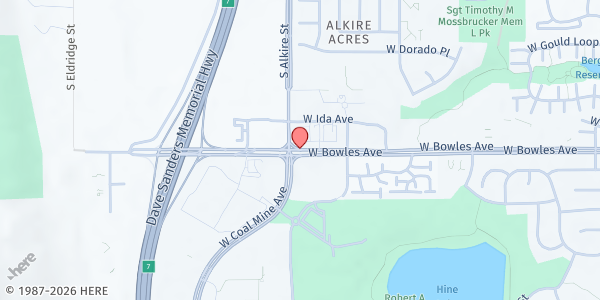 Map showing Waterstone Food Pantry at 5890 S. Alkire St., Littleton, CO