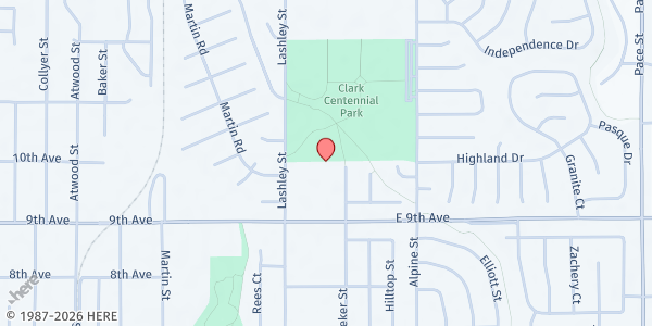 Map showing Blue Spruce Neighbors- YMCA at 950 Lashley St., Longmont, CO