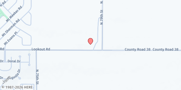 Map showing Church of the Lookout at 7845 Lookout Rd., Longmont, CO