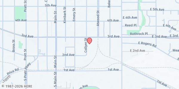 Map showing OUR Center at 220 Collyer St, Longmont, CO