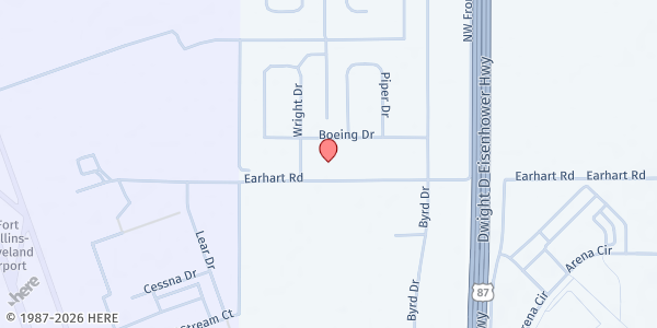 Map showing Food Bank for Larimer County Administrative Office at 5706 Wright Dr, Loveland, CO