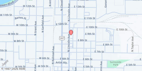 Map showing Salvation Army - Loveland Service Unit at 840 N Lincoln Ave, Loveland, CO