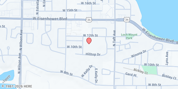 Map showing Society of St. Vincent de Paul - St. John the Evangelist at 1730 W. 12th St., Loveland, CO