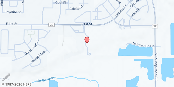 Map showing Willow Bend Park at 2538 E 1st St, Loveland, CO