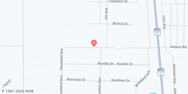 Map showing KV Estates at 26415 Woodard Ave., Moffat, CO