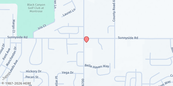 Map showing Black Canyon Boys & Girls Club Montrose at 2900 Sunnyside Rd, Montrose, CO