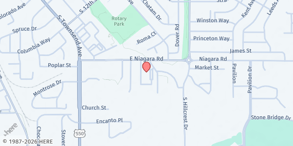Map showing First Presbyterian Church Montrose at 1840 E. Niagara Rd., Montrose, CO
