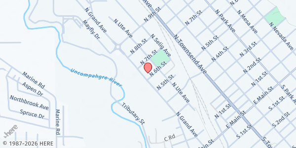 Map showing M.A.D.A. (Mexican American Development Association) at 17 N. 6th St., Montrose, CO