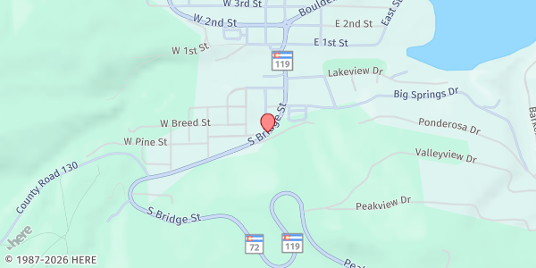 Map showing Community Presbyterian Church of Nederland at 210 N. Jefferson St., Nederland, CO